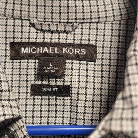 Michael Kors Designer Checkered Button-Up Shirt - Picture 4 of 5